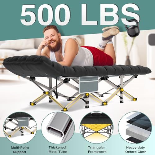 ZENPETIO Portable Folding Camping Cot - Heavy Duty