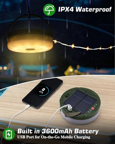 Anpro 39.4Ft Solar Camping String Light with Remote