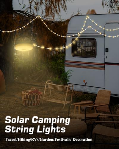 Anpro 39.4Ft Solar Camping String Light with Remote