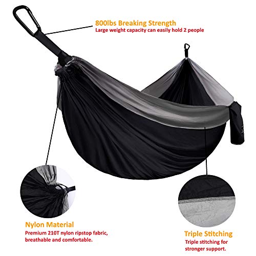 Gold Armour XL Double Camping Hammock with Tree Straps