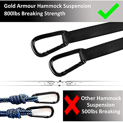 Gold Armour XL Double Camping Hammock with Tree Straps