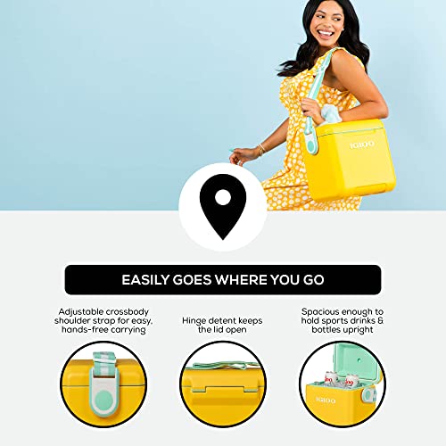 Igloo 11 Quart Yellow Picnic Cooler with Straps