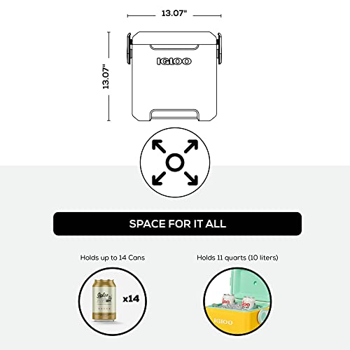 Igloo 11 Quart Yellow Picnic Cooler with Straps