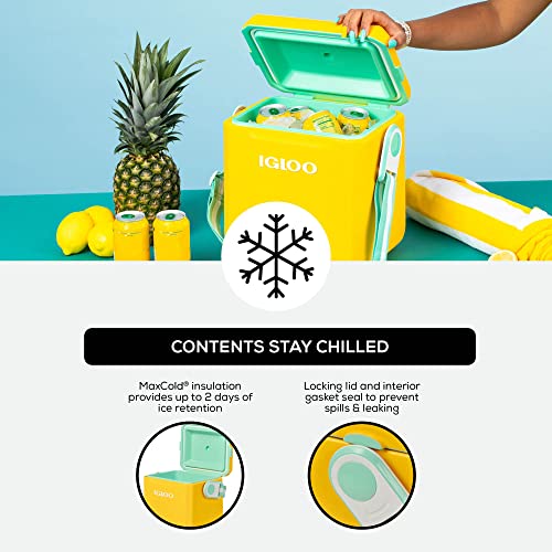 Igloo 11 Quart Yellow Picnic Cooler with Straps