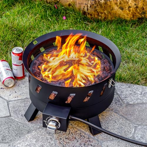 Portable 17.3" Propane Fire Pit Bowl for Camping