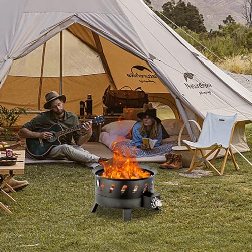 Portable 17.3" Propane Fire Pit Bowl for Camping