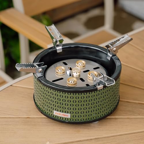 ONLYFIRE Portable Camping Gas Stove, 5 Burners, Green