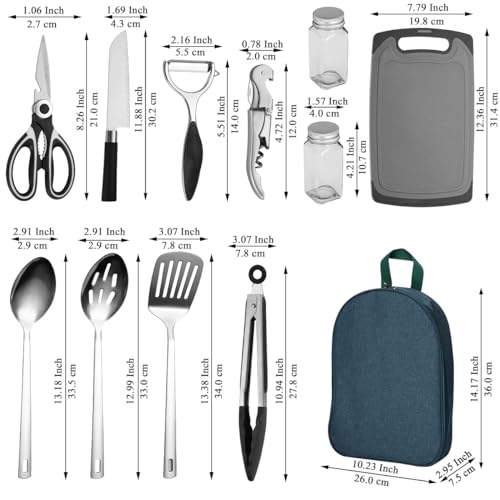 Evanda 10-Piece Stainless Steel Camping Cooking Utensil Set