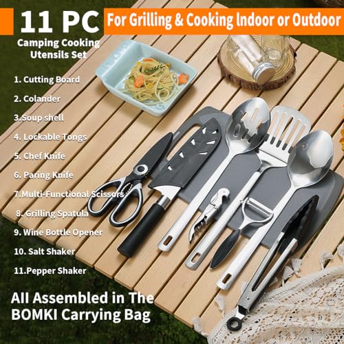 Evanda 10-Piece Stainless Steel Camping Cooking Utensil Set