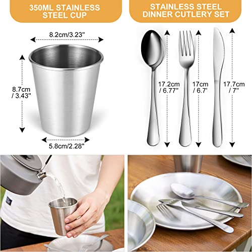 Odoland Stainless Steel Camping Cookware Set for Outdoor Meals