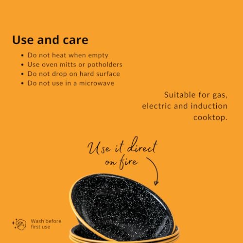 12-Piece Granite Ware Outdoor Dining Set: Plates, Bowls, Mugs