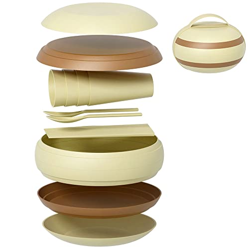 17PCS Portable Camping Picnic Dishes Set - BPA Free