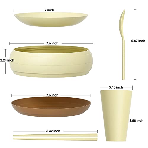 17PCS Portable Camping Picnic Dishes Set - BPA Free