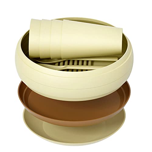 17PCS Portable Camping Picnic Dishes Set - BPA Free