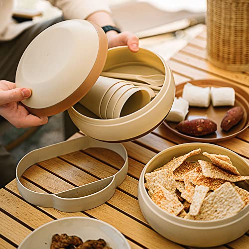17PCS Portable Camping Picnic Dishes Set - BPA Free