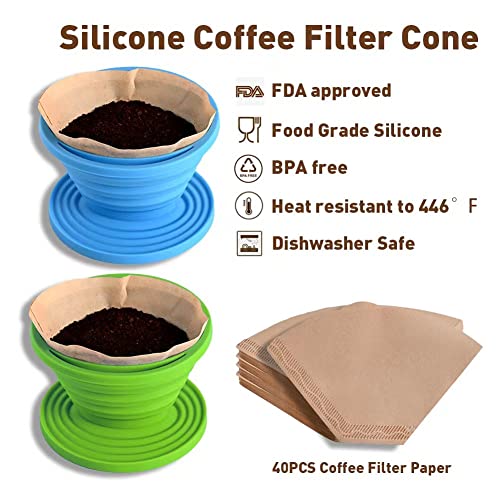 Abnaok Silicone Pour Over Coffee Dripper Set