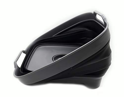 SAMMART Collapsible 10L Dishpan with Draining Plug