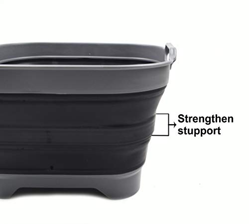 SAMMART Collapsible 10L Dishpan with Draining Plug