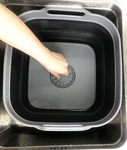 SAMMART Collapsible 10L Dishpan with Draining Plug