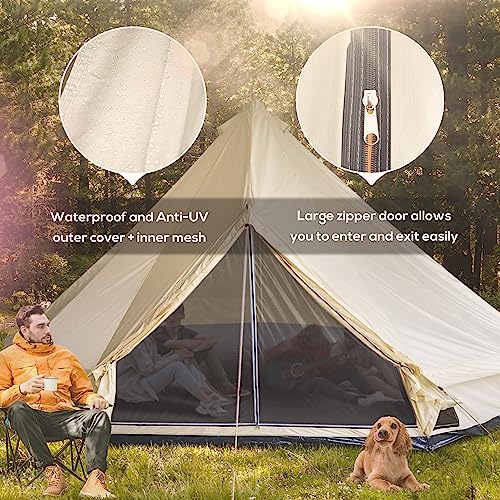 Outsunny 10-Person Glamping Yurt Bell Tent, Waterproof 16