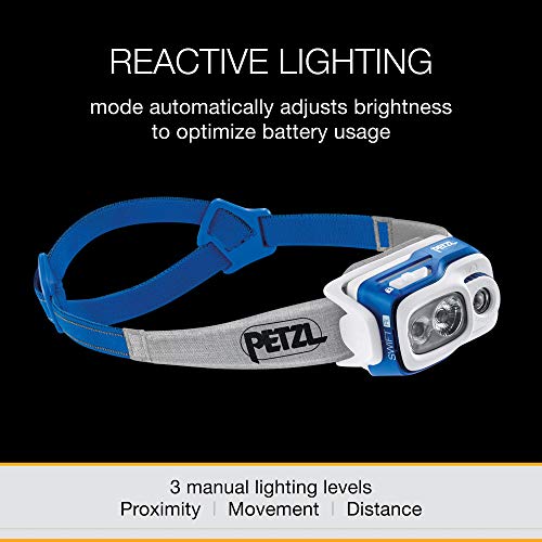 PETZL Swift RL Headlamp - 900 Lumens, Auto Brightness