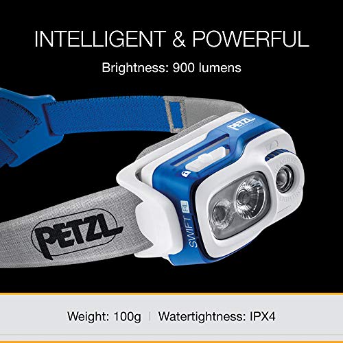 PETZL Swift RL Headlamp - 900 Lumens, Auto Brightness