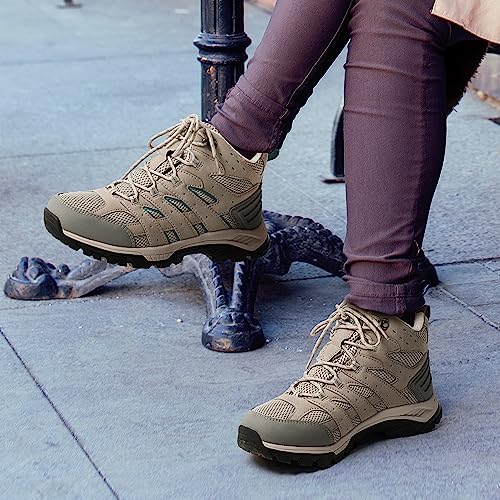 NORTIV 8 Women's Waterproof Hiking Boots - Light Grey