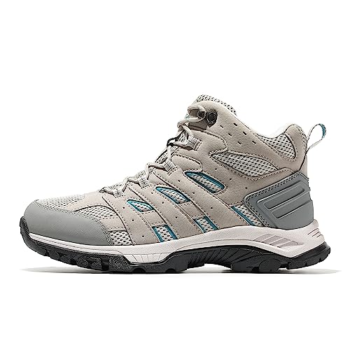 NORTIV 8 Women's Waterproof Hiking Boots - Light Grey