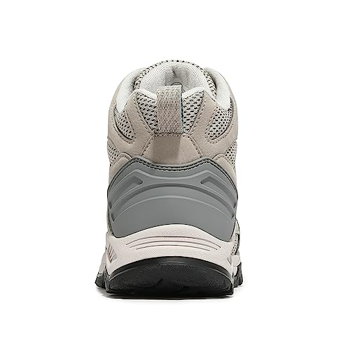 NORTIV 8 Women's Waterproof Hiking Boots - Light Grey