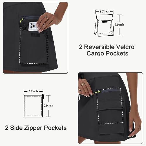 Women's High Waisted Hiking Cargo Skort with Pockets