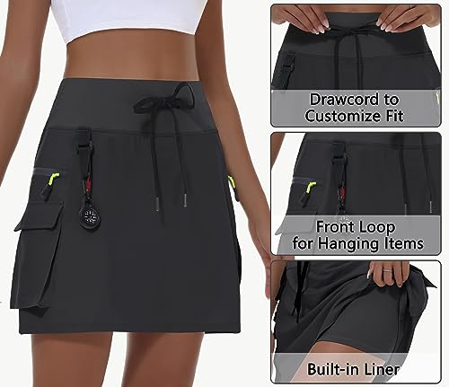 Women's High Waisted Hiking Cargo Skort with Pockets