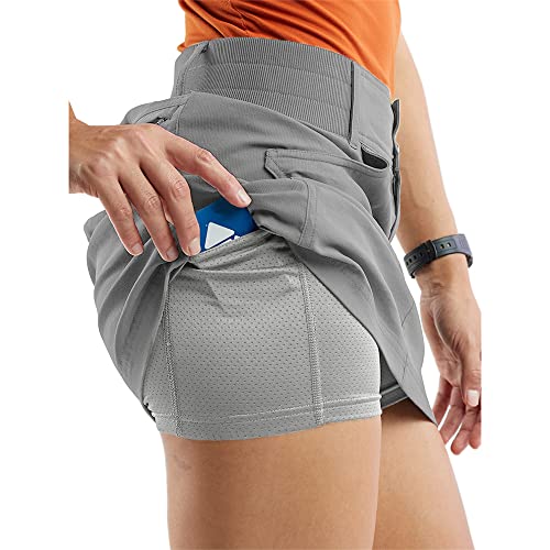 Aurgelmir Women's Mid Rise Golf Hiking Skorts Grey