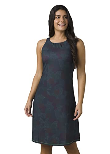 prAna Women's Skypath Dress - Deep Pine Dotty