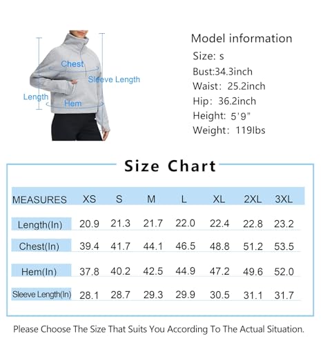 Women's Half Zip Fleece Pullover Crop Sweatshirt