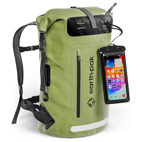 Earth Pak Waterproof Hiking Backpack with Phone Case