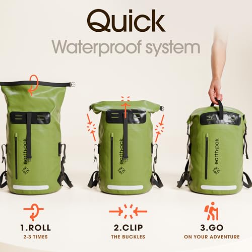 Earth Pak Waterproof Hiking Backpack with Phone Case
