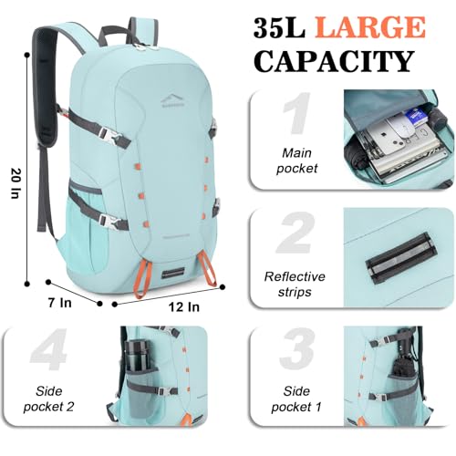 35L Water-Resistant Hiking Backpack for Outdoor Adventures