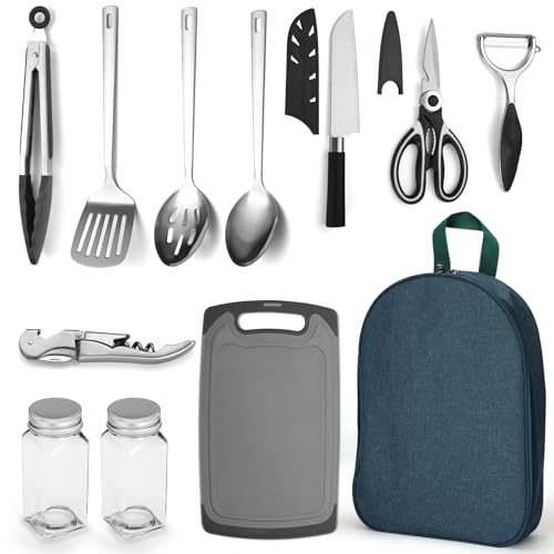 Evanda 10-Piece Stainless Steel Camping Cooking Utensil Set