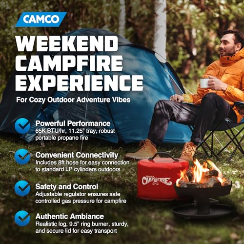 Camco 58031 Little Red Campfire Portable Propane Fire Pit