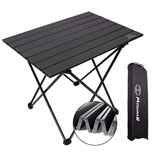MSSOHKAN Portable Aluminum Camping Side Table Carry Bag