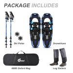 Odoland 4-in-1 Lightweight Snowshoes with Trekking Poles