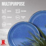 Red Co. 4 Enamelware Metal Camping Plates, 10", Blue/Black