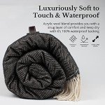 Large Waterproof Picnic Blanket | Leather Carrier | Grey