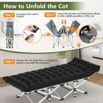 Slendor Folding Camping Cot with Mattress - 800lbs