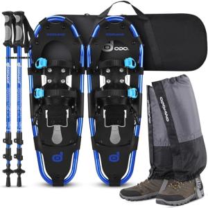 Odoland 4-in-1 Lightweight Snowshoes with Trekking Poles