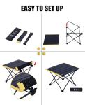 iClimb Ultralight Compact Camping Aluminum Folding Table (Black)
