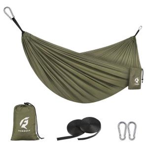 Green Lightweight Camping Hammock - Supports 400 lbs