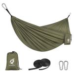Green Lightweight Camping Hammock - Supports 400 lbs