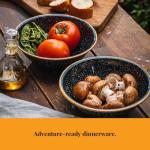 12-Piece Granite Ware Outdoor Dining Set: Plates, Bowls, Mugs