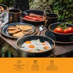 12-Piece Granite Ware Outdoor Dining Set: Plates, Bowls, Mugs